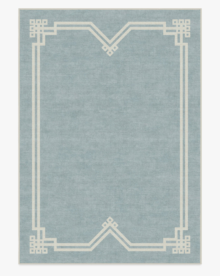 Chrysler Border Chambray — Halı, Mavi, AREA, beyaz zemin, 10x14