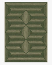 Labyrinth — Halı, Fern Yeşil, AREA, beyaz zemin, 10x14
