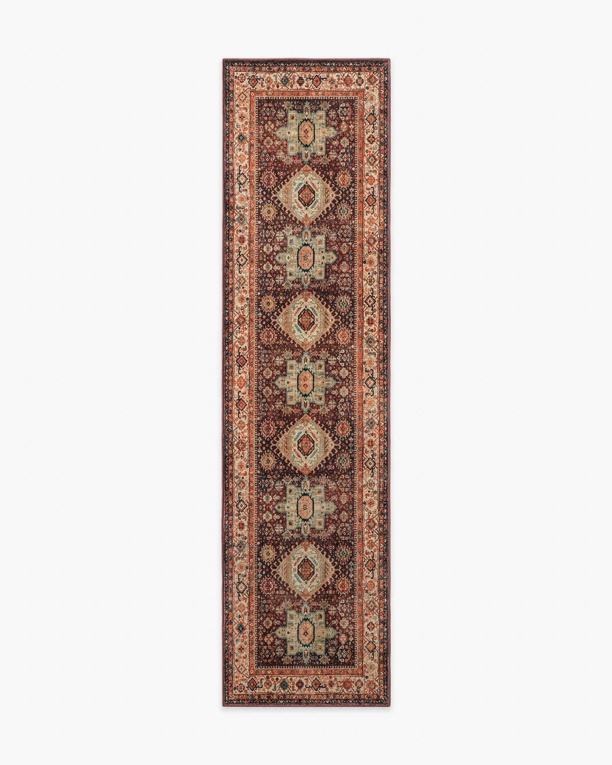 Avila — Halı, Crimson Kırmızı, RUNNER, beyaz zemin, 2x10