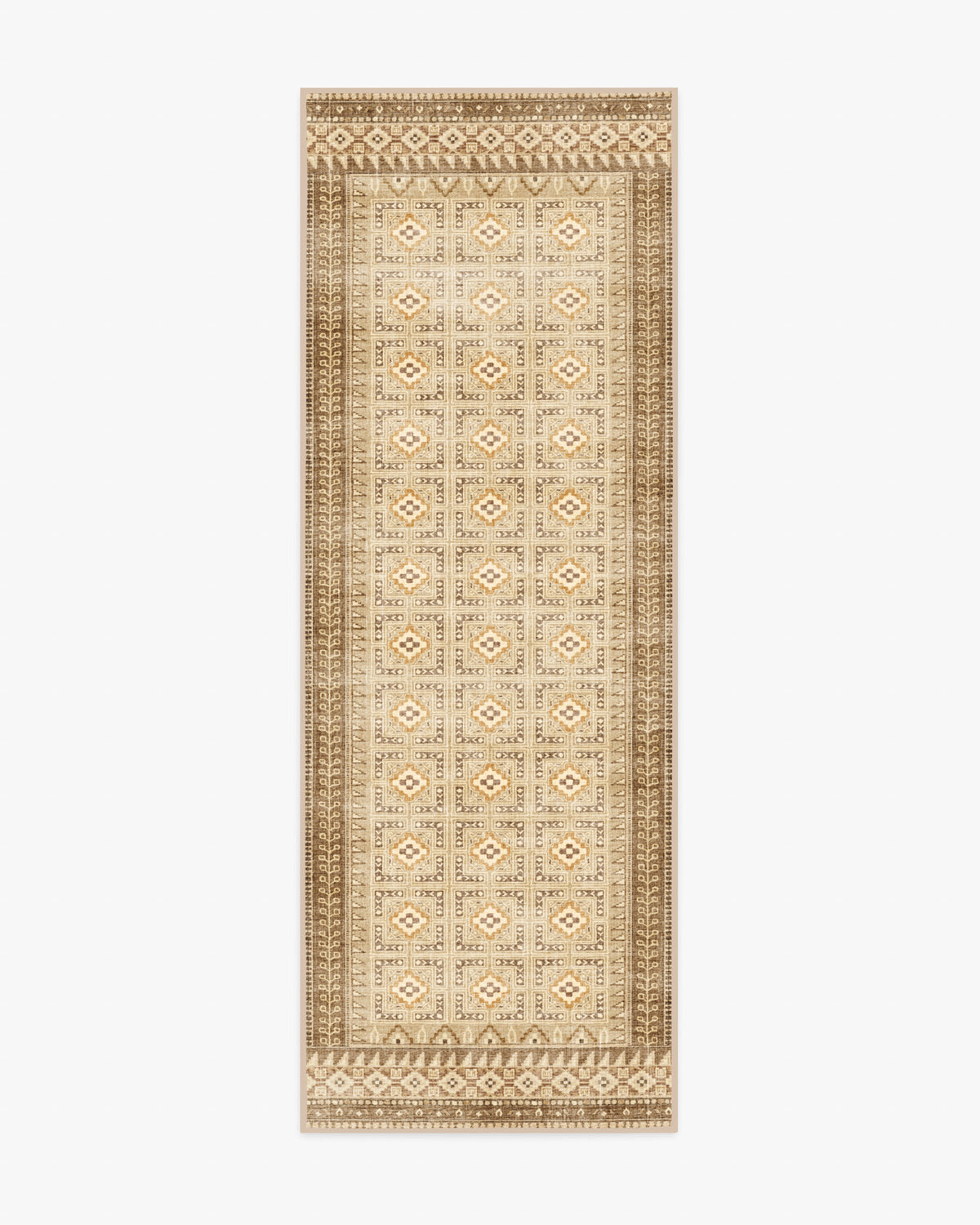 Lorah — Halı, Warm Doğal, RUNNER, beyaz zemin, 2x7
