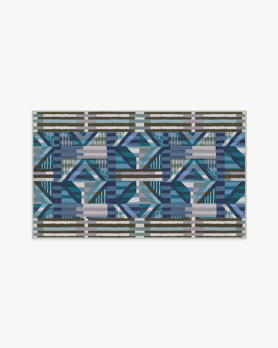 Paloma — Halı, Mavi, AREA, beyaz zemin, 3x5