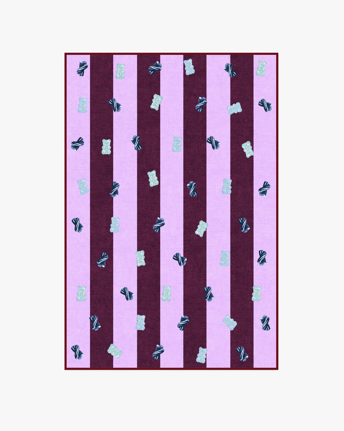 Todd Stripe Gummy — Halı, Pembe Bordo, AREA, beyaz zemin, 4x6