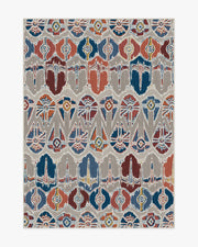 Corellian Ikat — Halı, Polychrome, AREA, beyaz zemin, 5x7