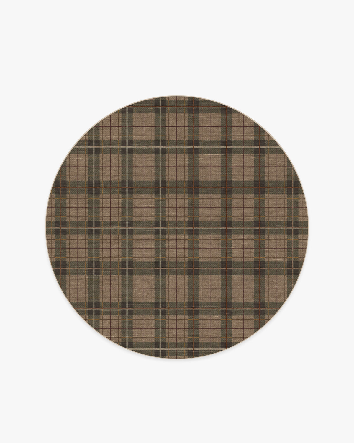 Alfie Plaid — Halı, Doğal Yeşil, ROUND, beyaz zemin, 6R