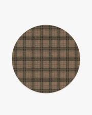 Alfie Plaid — Halı, Doğal Yeşil, ROUND, beyaz zemin, 6R