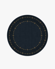 Sparkle Border — Halı, Koyu Lacivert, ROUND, beyaz zemin, 6R