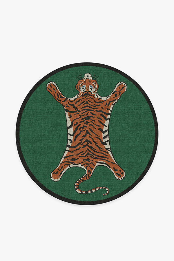 Tiger — Halı, Emerald, ROUND, beyaz zemin, 6R