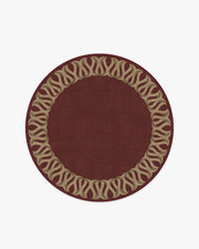 Ribbon Border — Halı, Kırmızı Doğal, ROUND, beyaz zemin, 6R