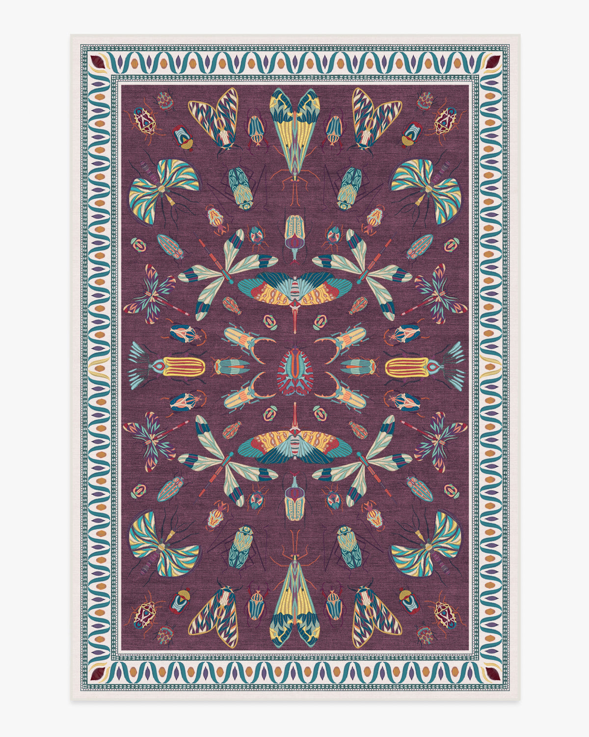 Flutterby — Halı, Bordo, AREA, beyaz zemin, 6x9
