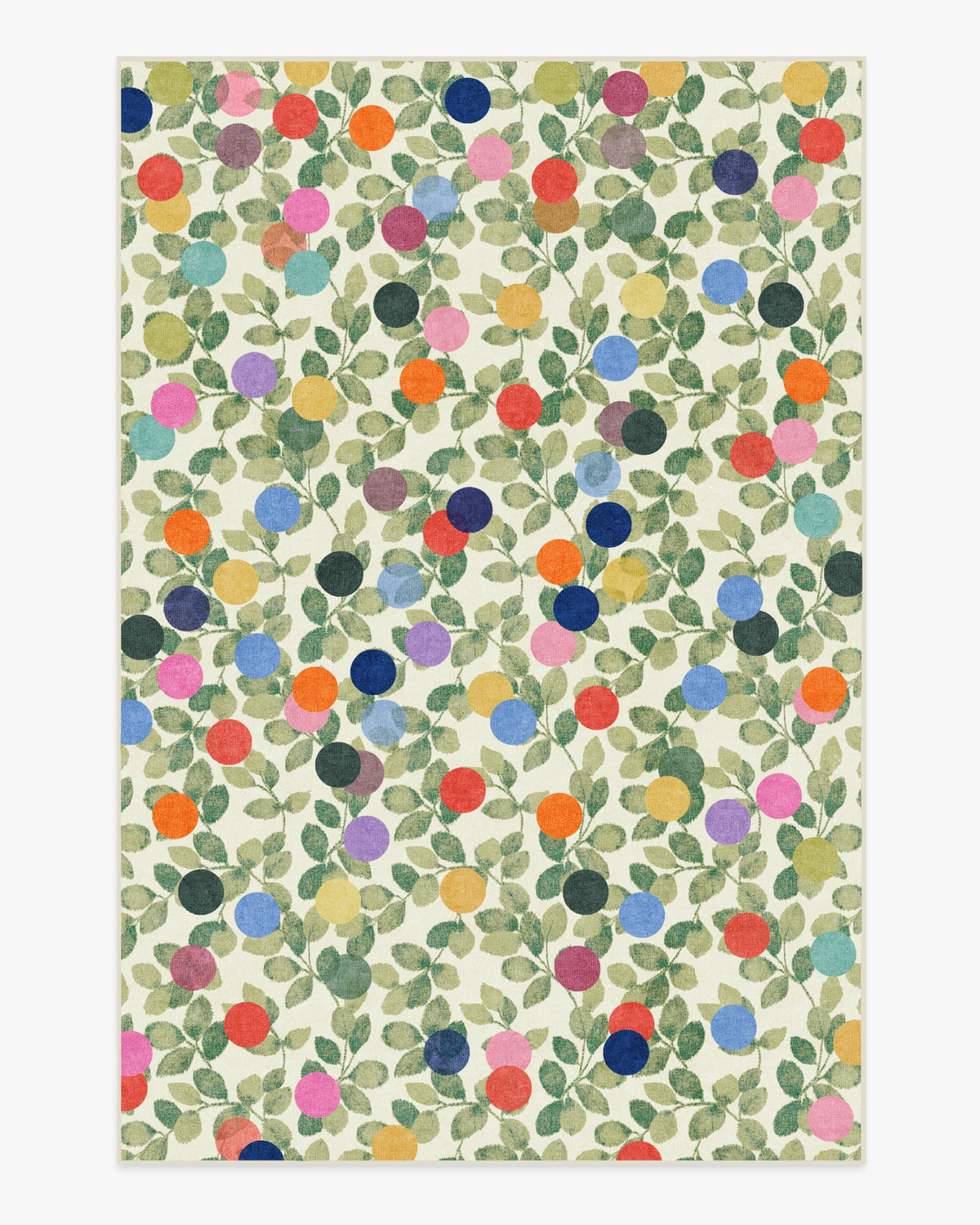 Botanical Whimsy Dots — Halı, Nötr, AREA, beyaz zemin, 6x9