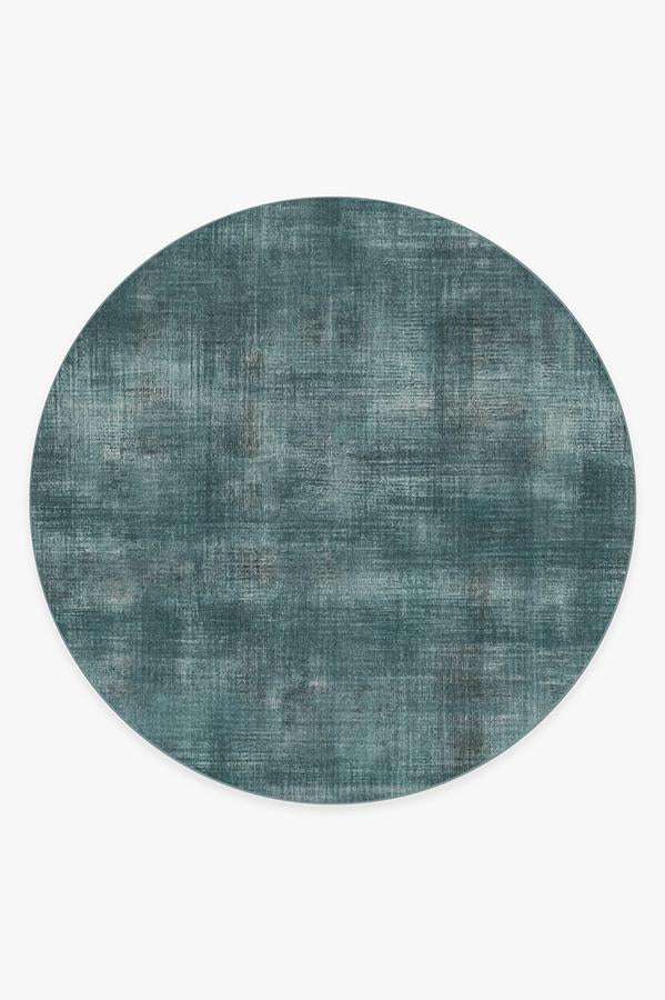Sudaria Solid — Halı, Turkuaz Mavi, ROUND, beyaz zemin, 8R