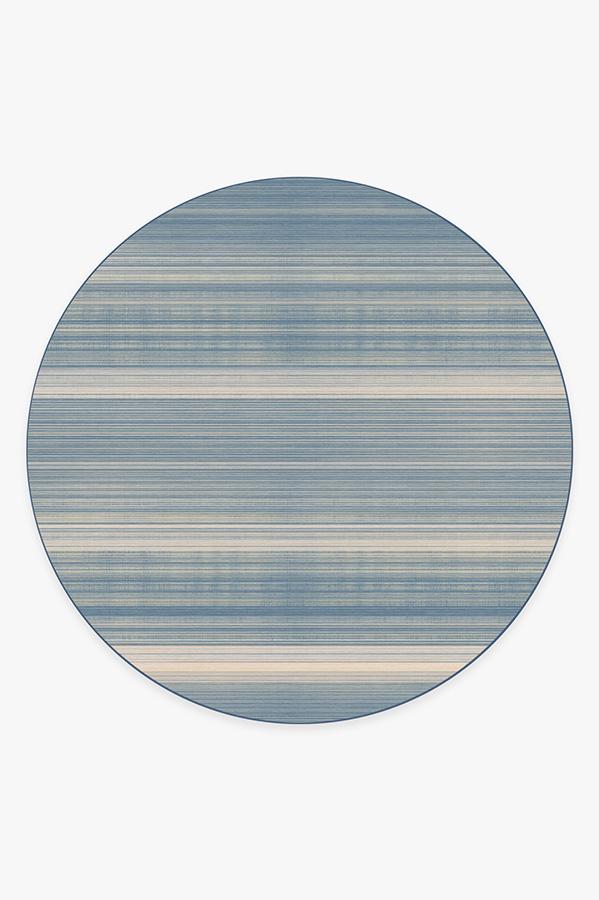 Coastal Linear Stripe — Halı, Arduvaz, ROUND, beyaz zemin, 8R