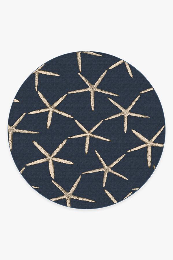 Starfish — Halı, Lacivert, ROUND, beyaz zemin, 8R