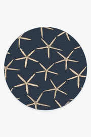 Starfish — Halı, Lacivert, ROUND, beyaz zemin, 8R