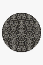 Dark Side Damask — Halı, Antrasit, ROUND, beyaz zemin, 8R