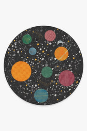 Outer Space — Halı, Siyah, ROUND, beyaz zemin, 8R