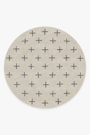 Crosby Birch — Halı, Antrasit, ROUND, beyaz zemin, 8R