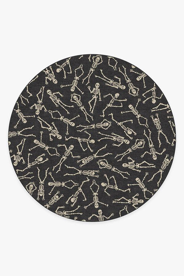 Bone Dance — Halı, Siyah, ROUND, beyaz zemin, 8R