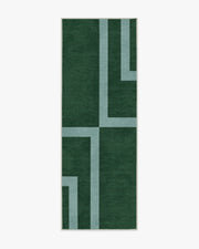 Aldo — Halı, Yeşil Mist, RUNNER, beyaz zemin, 2x7
