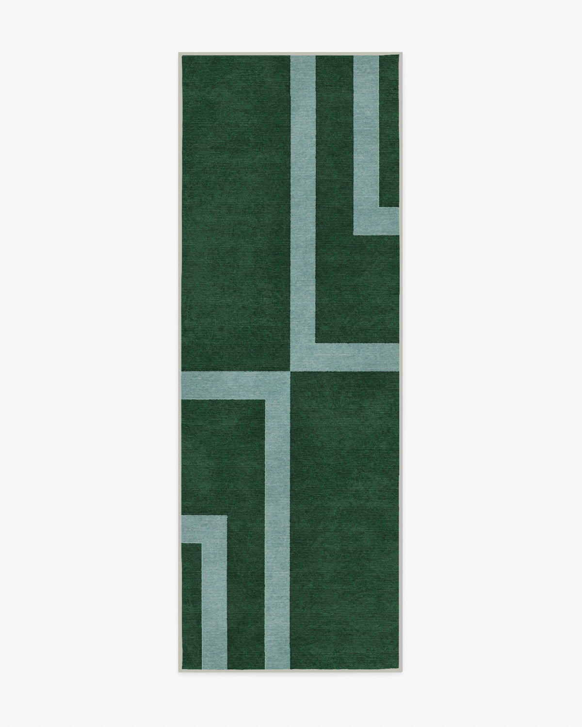 Aldo — Halı, Yeşil Mist, RUNNER, beyaz zemin, 2x7