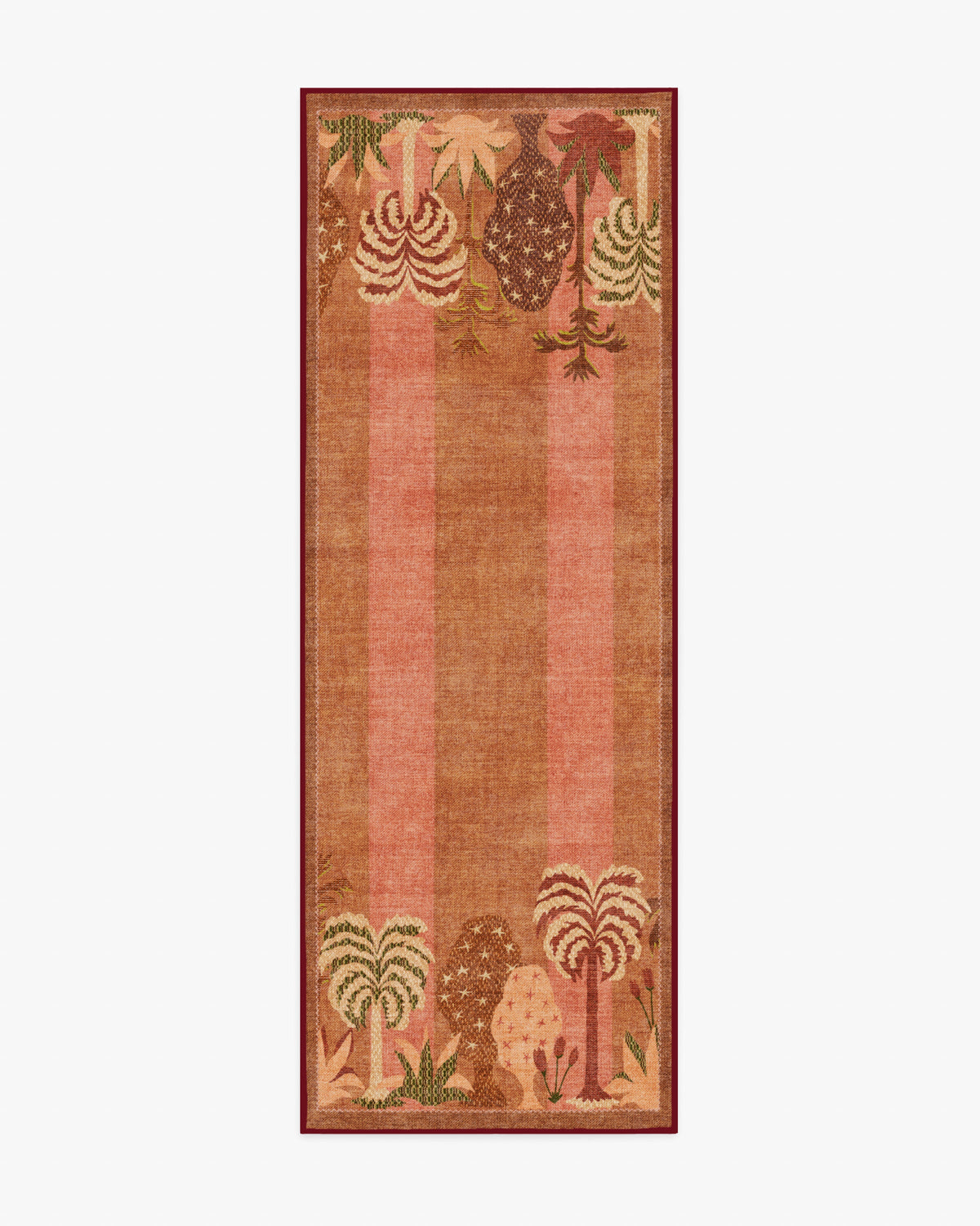 Palmistry Pinstripe — Halı, Sıcak Kahverengi, RUNNER, beyaz zemin, 2x7