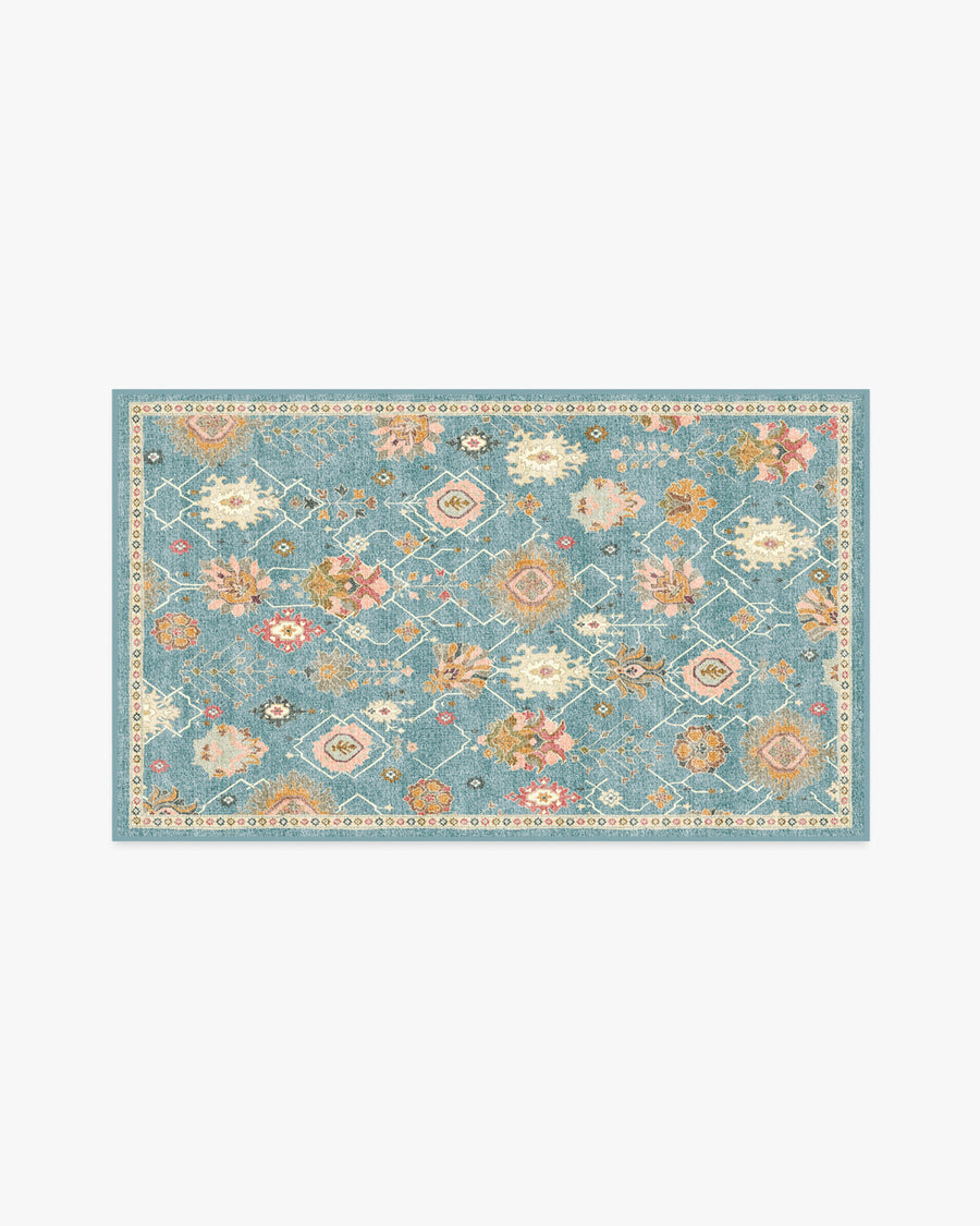 Samara — Halı, Mavi, AREA, beyaz zemin, 3x5