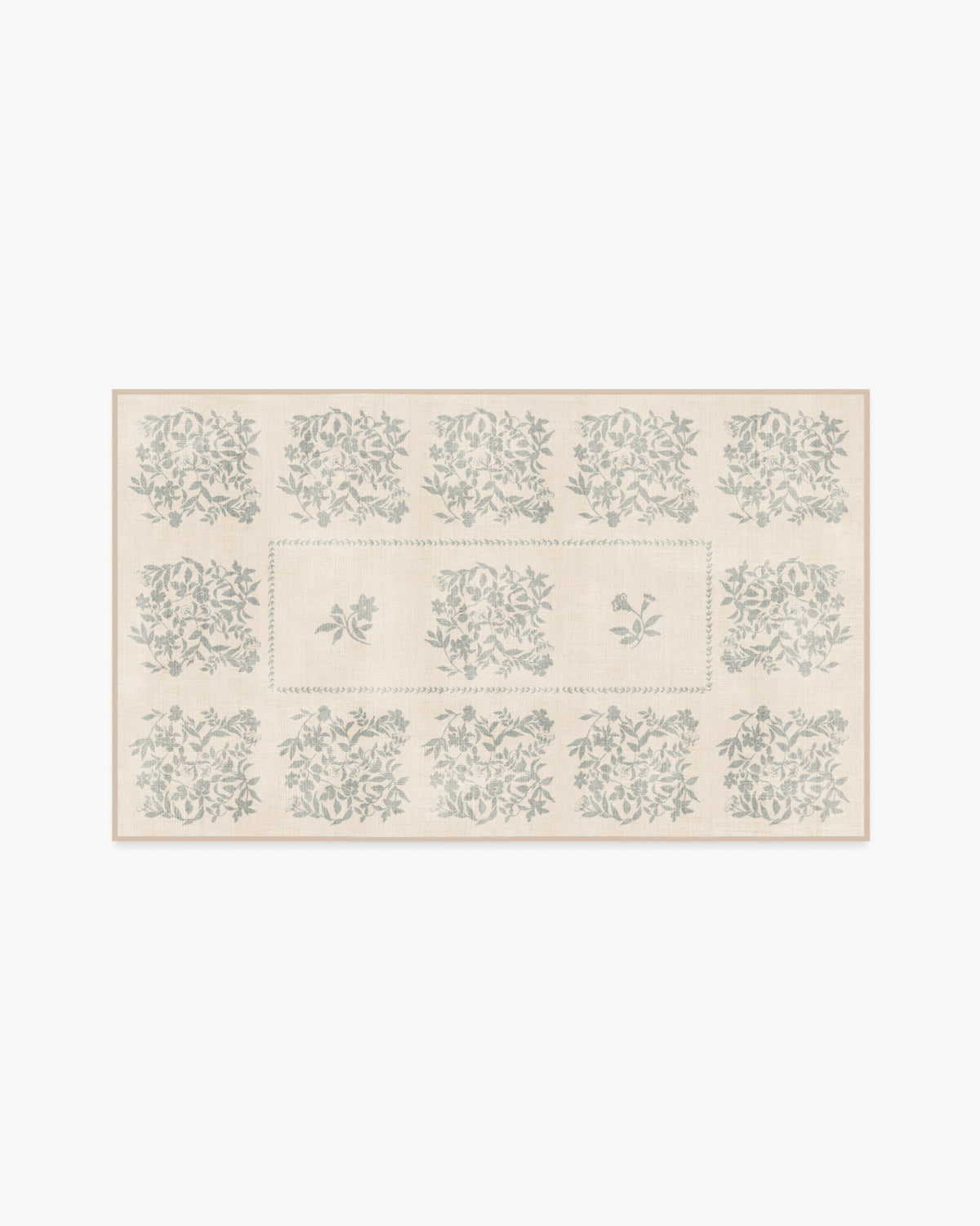 Iona — Halı, Krem ve Adaçayı Yeşil, AREA, beyaz zemin, 3x5