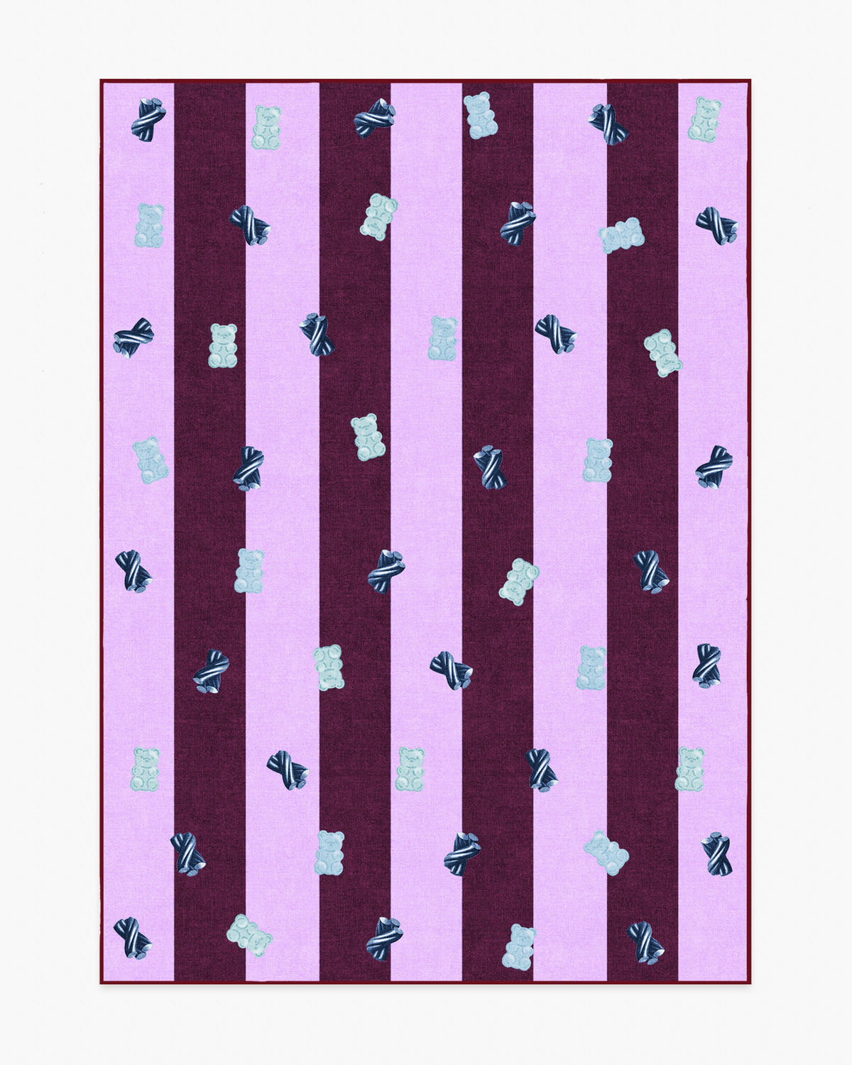 Todd Stripe Gummy — Halı, Pembe Bordo, AREA, beyaz zemin, 5x7