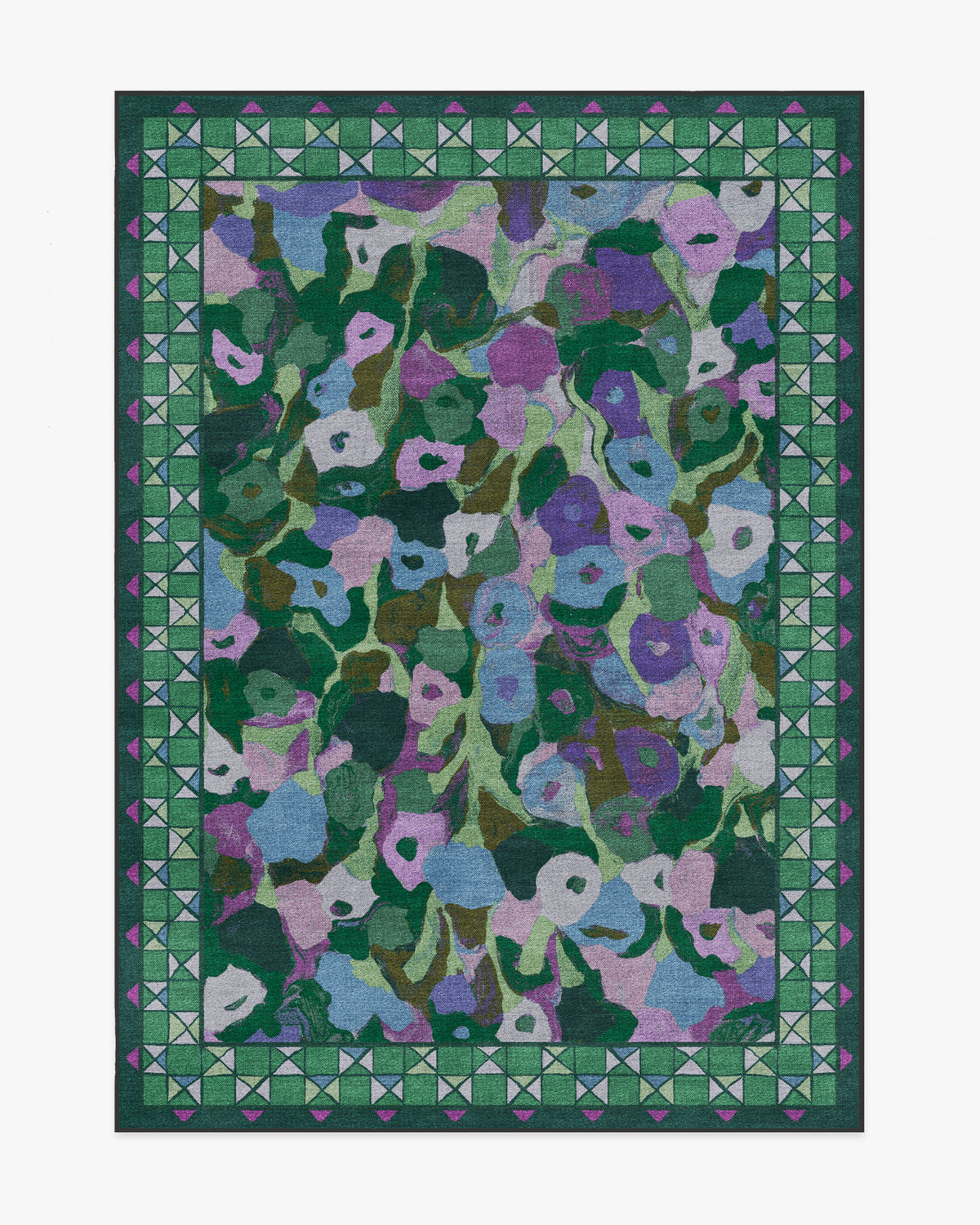 Vera — Halı, Yeşil Erik, AREA, beyaz zemin, 5x7