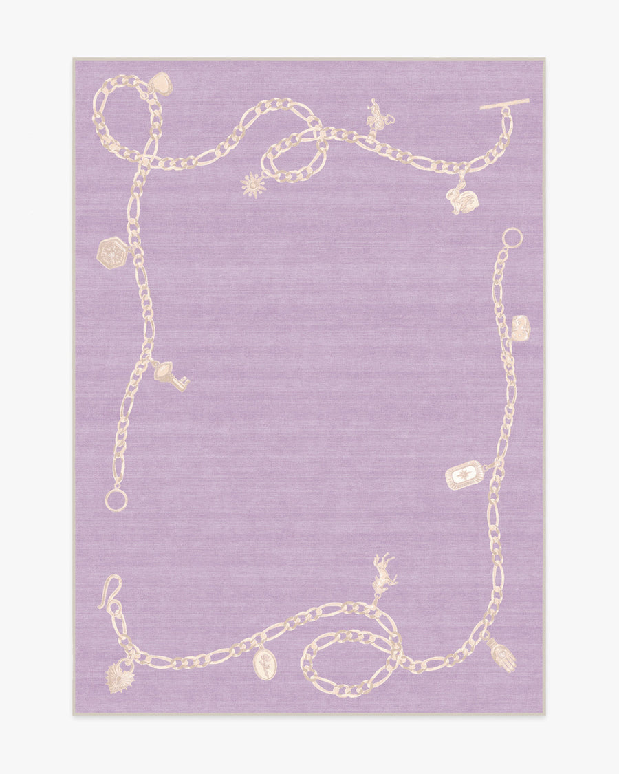 M E Charms — Halı, Lilac, AREA, beyaz zemin, 5x7