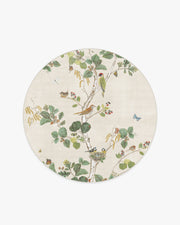 Woodland Chorus — Halı, Fawn, ROUND, beyaz zemin, 6R