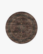 Rowan — Halı, Bordeaux Kahverengi, ROUND, beyaz zemin, 6R