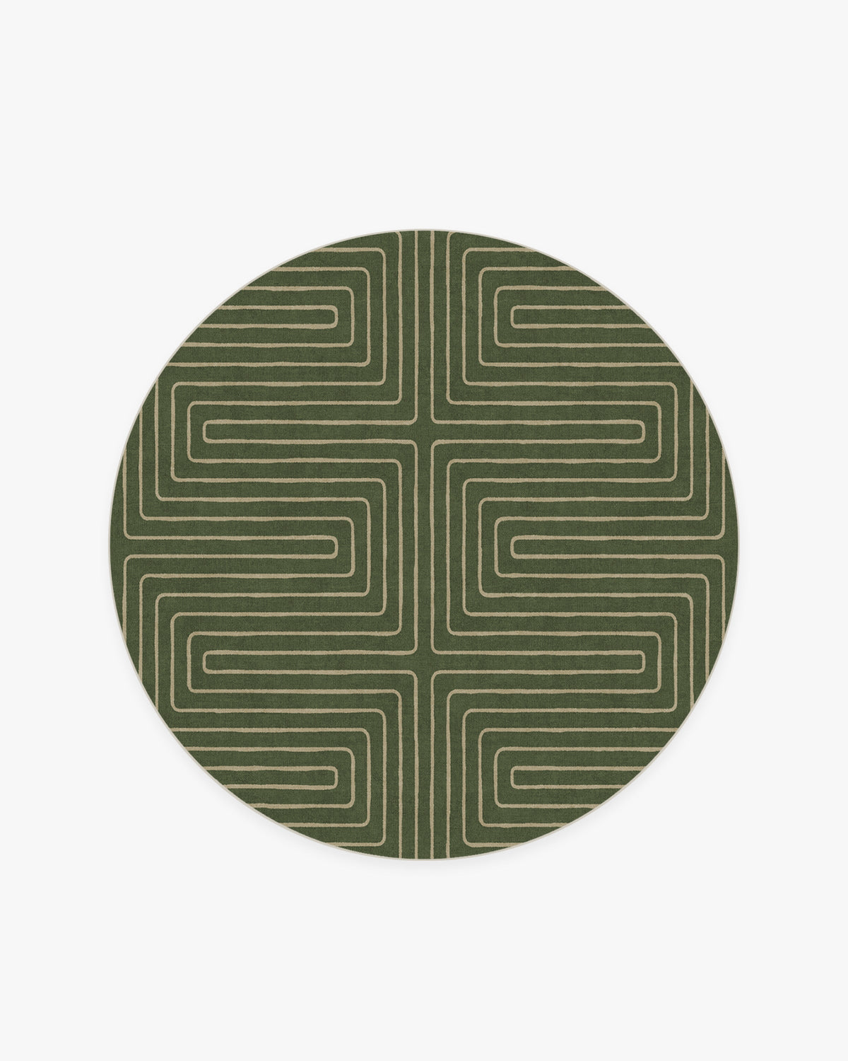 Labyrinth — Halı, Fern Yeşil, ROUND, beyaz zemin, 6R