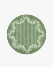 Oxbow — Halı, Botanical Yeşil, ROUND, beyaz zemin, 6R