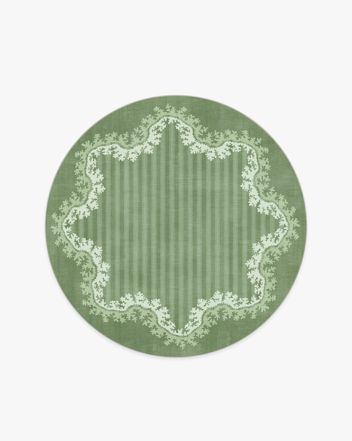 Oxbow — Halı, Botanical Yeşil, ROUND, beyaz zemin, 6R