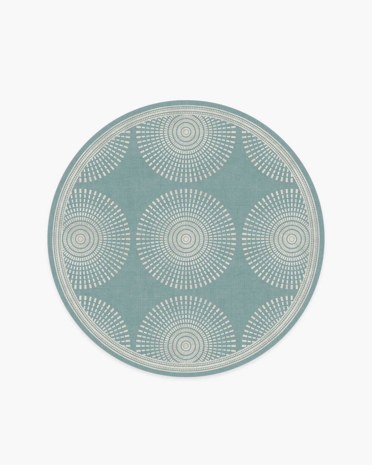 Santorini — Halı, Mavi, ROUND, beyaz zemin, 6R