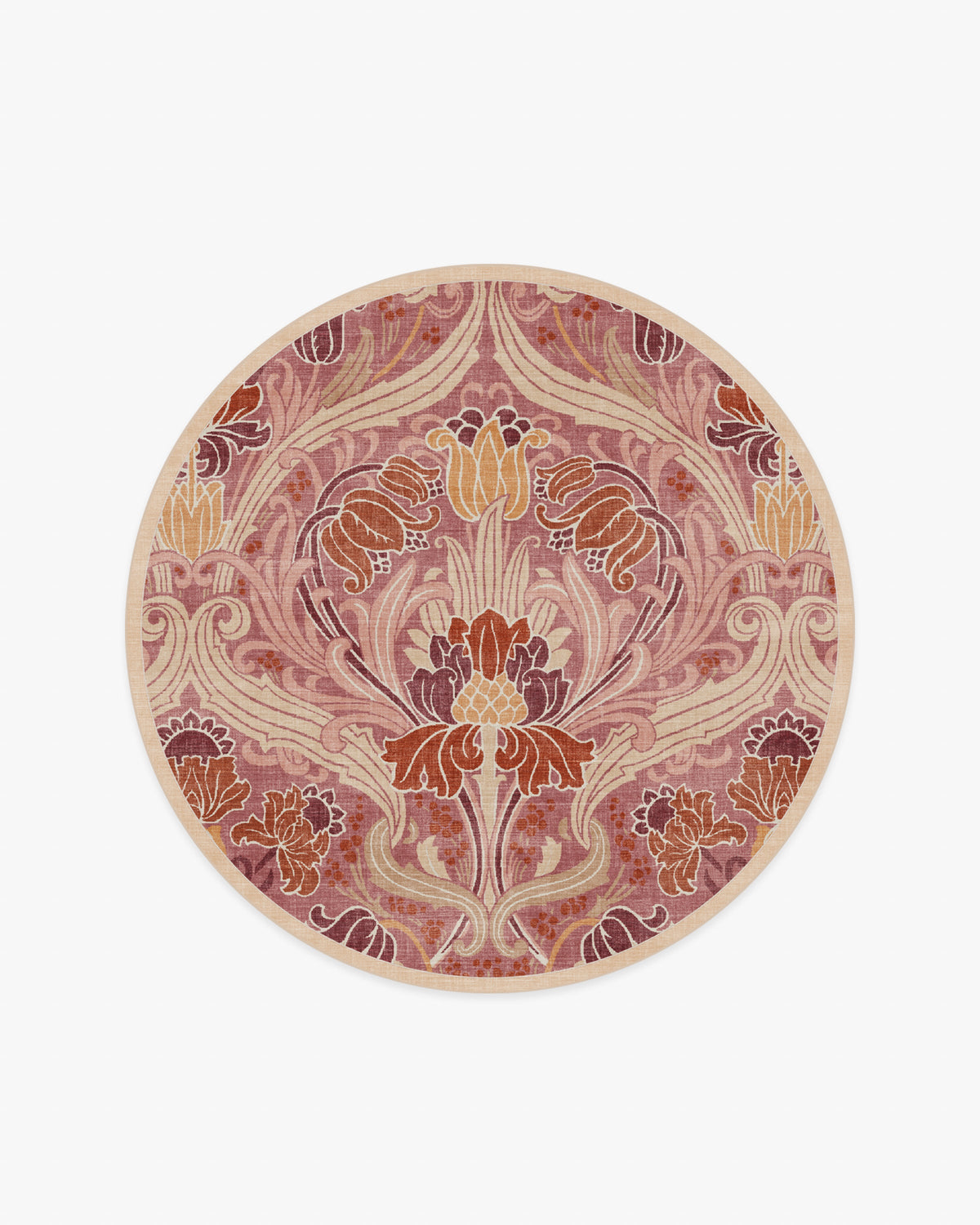 Flourish — Halı, Gül, ROUND, beyaz zemin, 6R