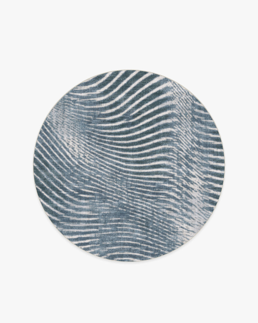 Wesley — Halı, Mavi, ROUND, beyaz zemin, 6R