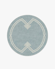 Chrysler Border Chambray — Halı, Mavi, ROUND, beyaz zemin, 6R