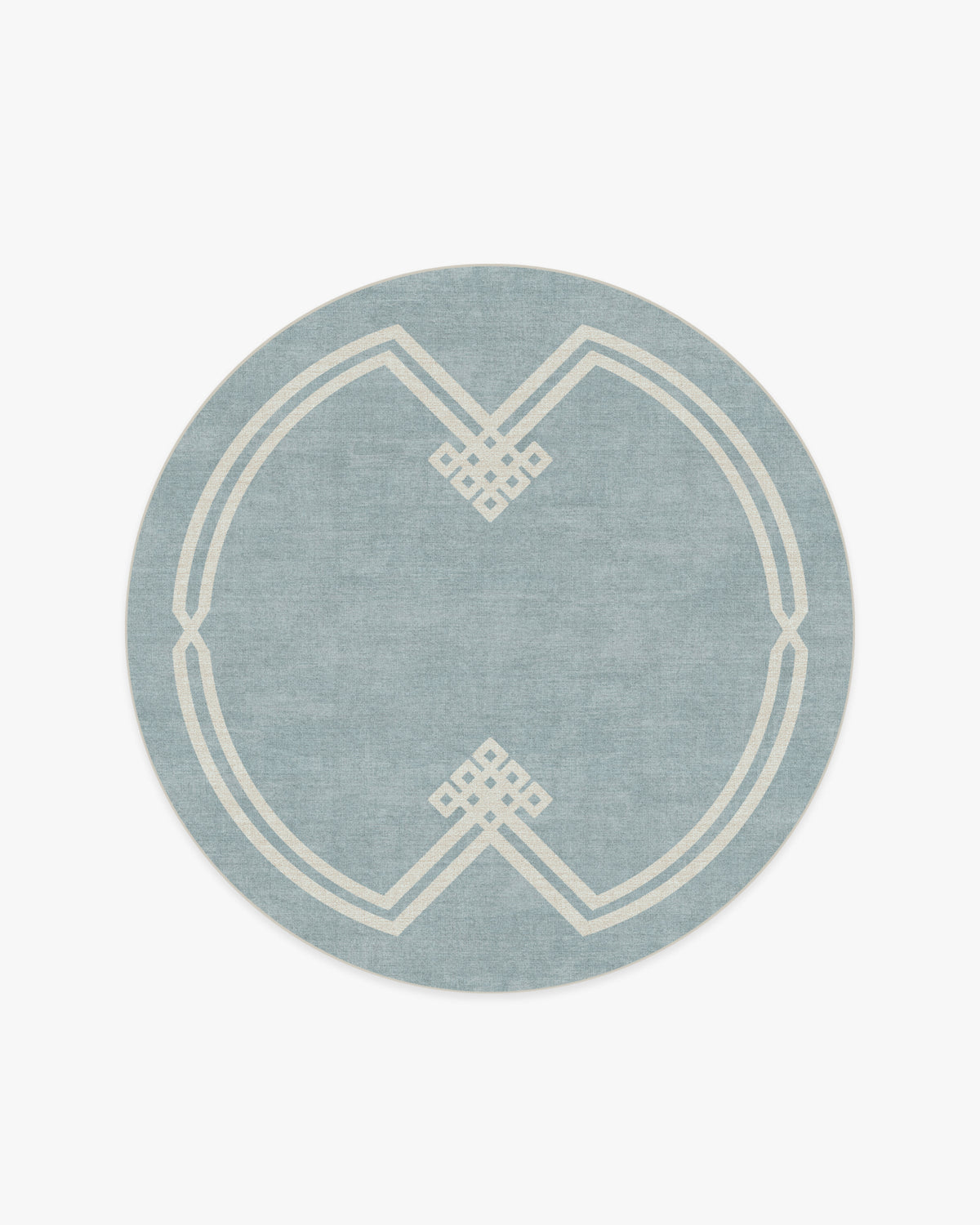Chrysler Border Chambray — Halı, Mavi, ROUND, beyaz zemin, 6R