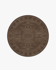 Amira — Halı, Kahverengi, ROUND, beyaz zemin, 6R