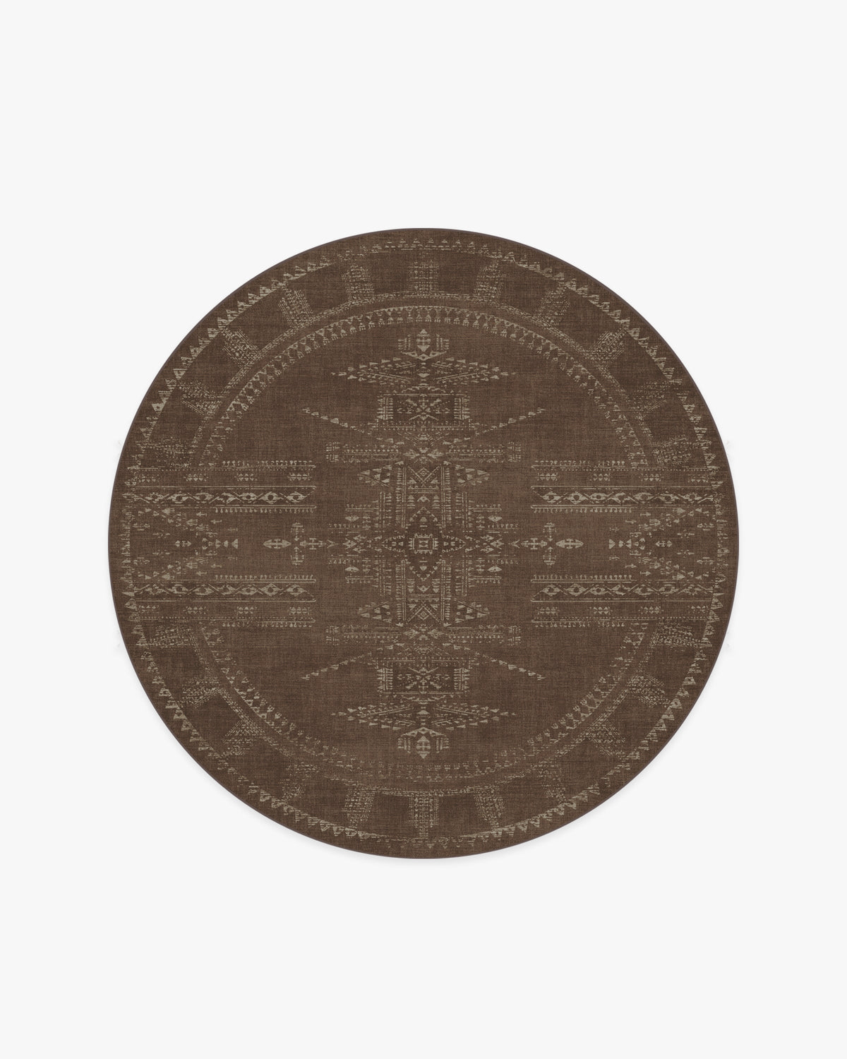 Amira — Halı, Kahverengi, ROUND, beyaz zemin, 6R