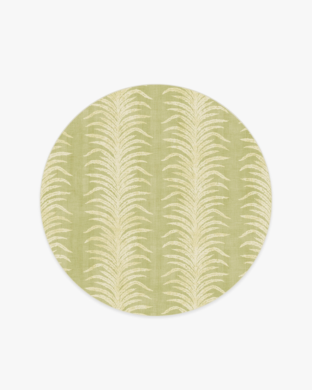 Tree Fern Matcha — Halı, Yeşil, ROUND, beyaz zemin, 6R