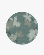 Magnolia — Halı, Turkuaz, ROUND, beyaz zemin, 6R