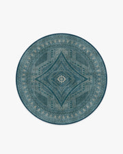 Nomad — Halı, Mavi, ROUND, beyaz zemin, 6R
