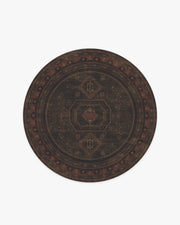 Shira — Halı, Bordeaux Kahverengi, ROUND, beyaz zemin, 6R