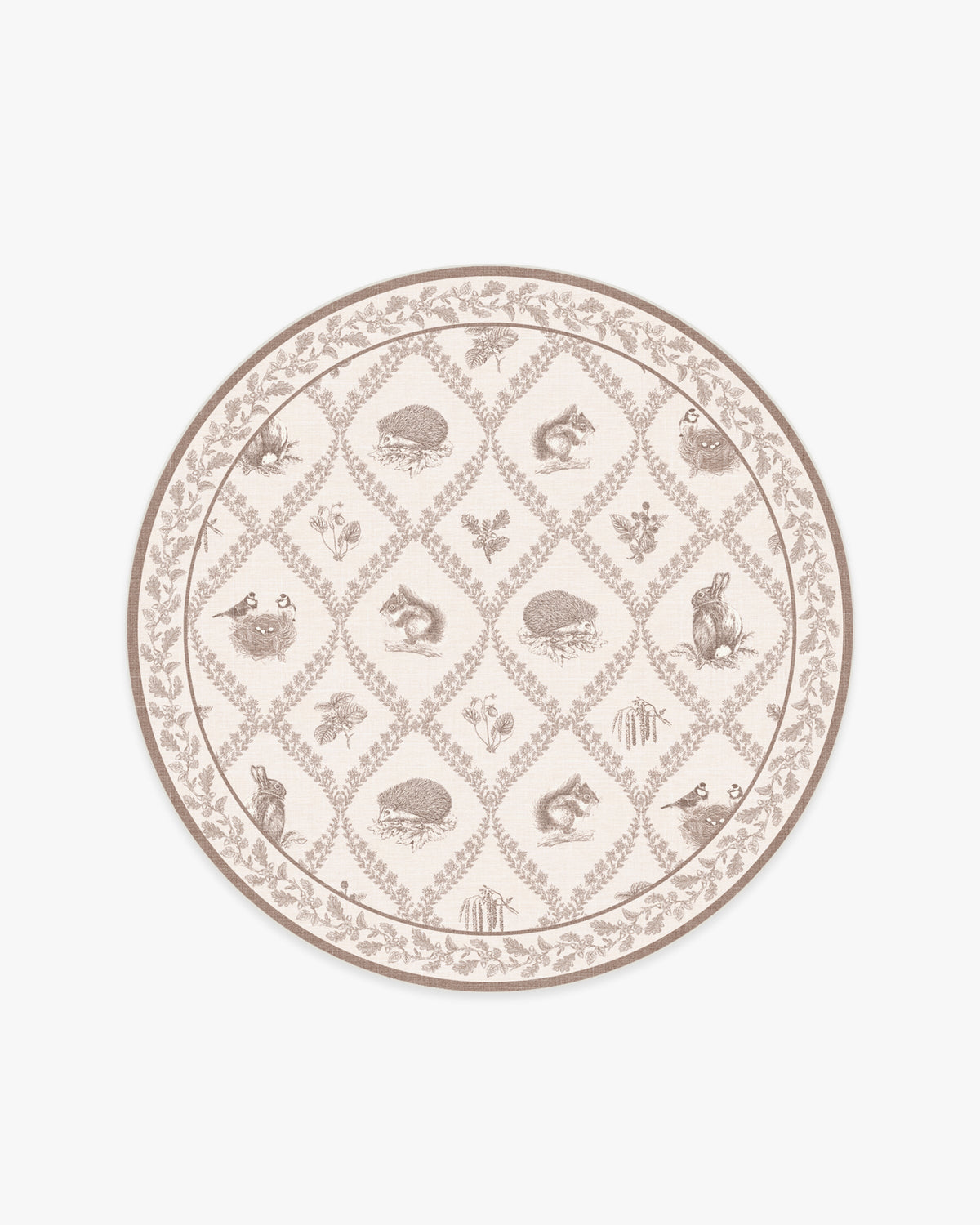 Squirrel Hedgehog — Halı, Fawn, ROUND, beyaz zemin, 6R