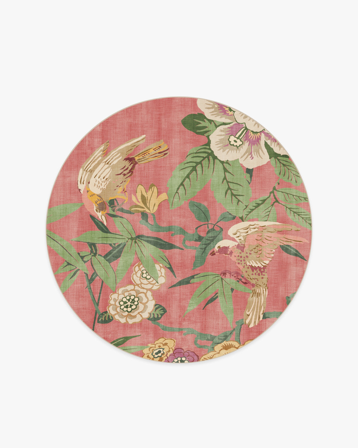 Bamboo Bird — Halı, Blossom Pembe, ROUND, beyaz zemin, 6R