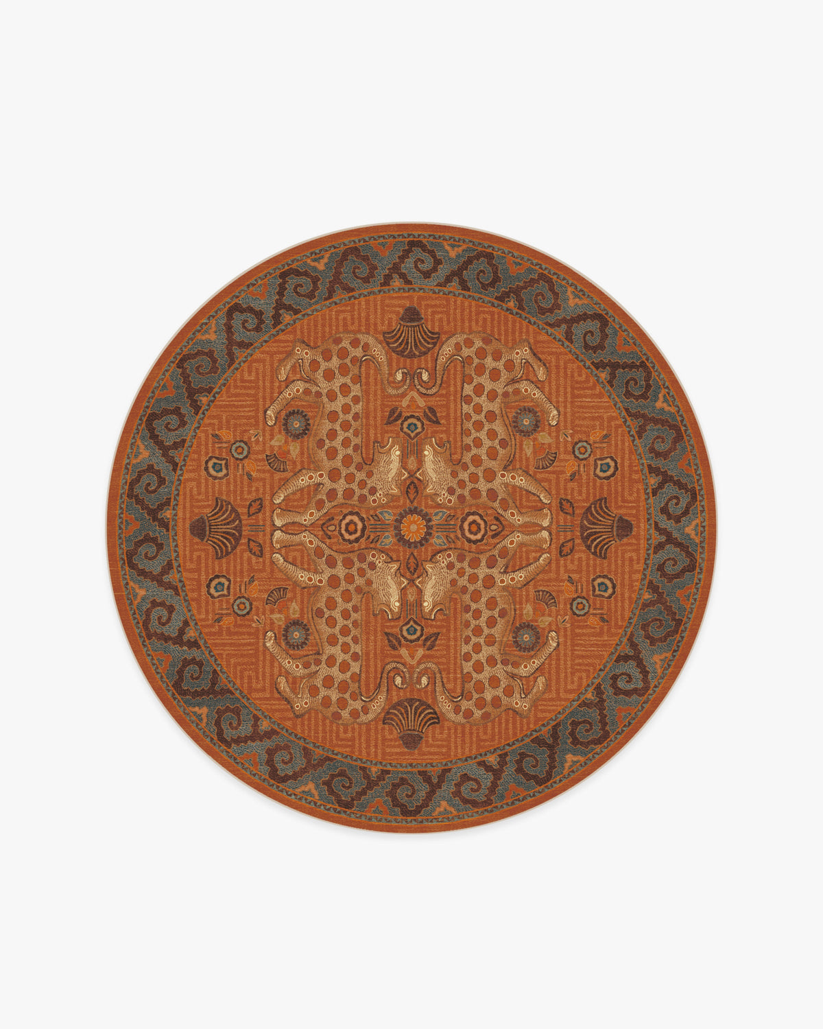Justina Blakeney Eartha — Halı, Terracotta, ROUND, beyaz zemin, 6R