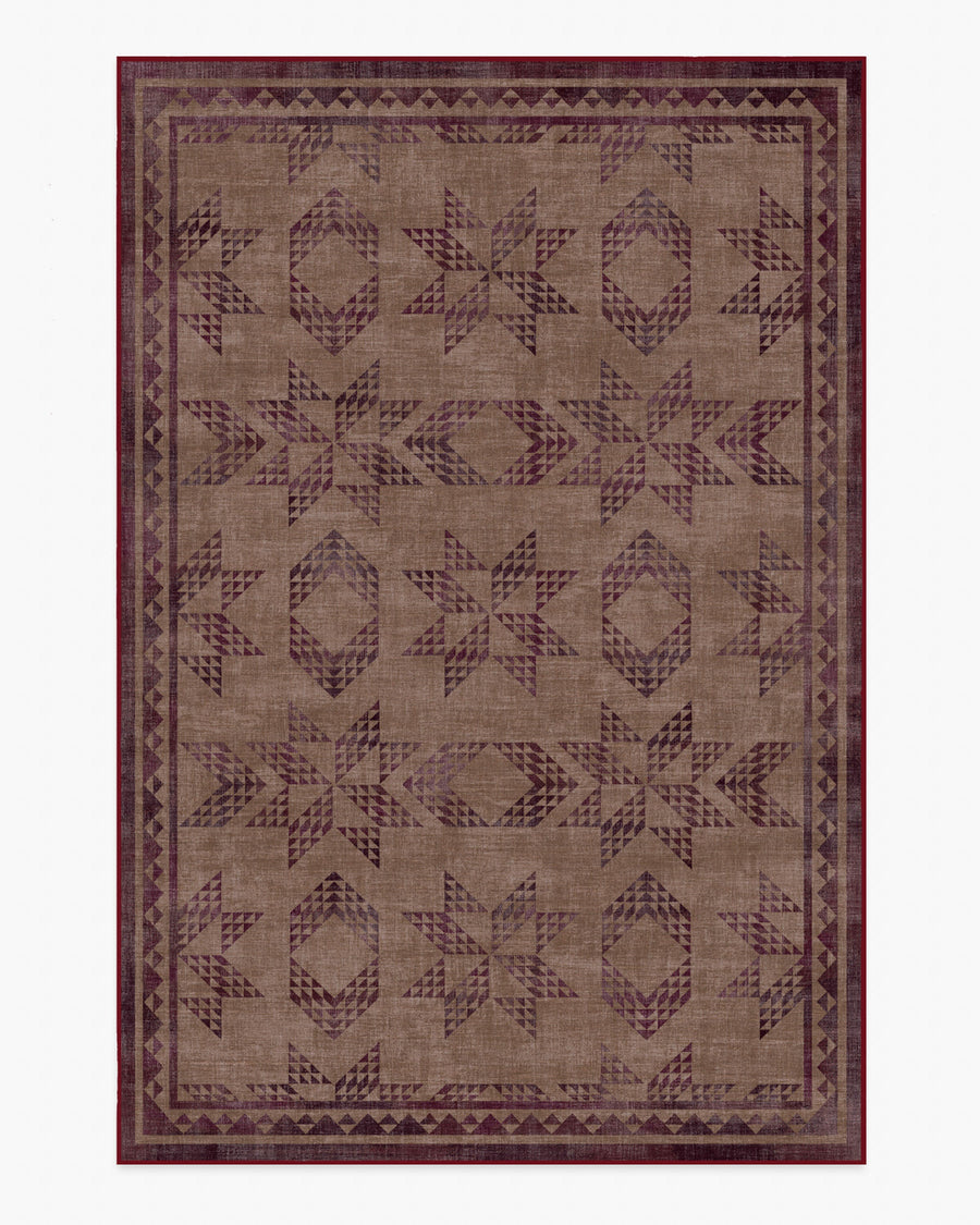 Louisa — Halı, Kahverengi Bordo, AREA, beyaz zemin, 6x9